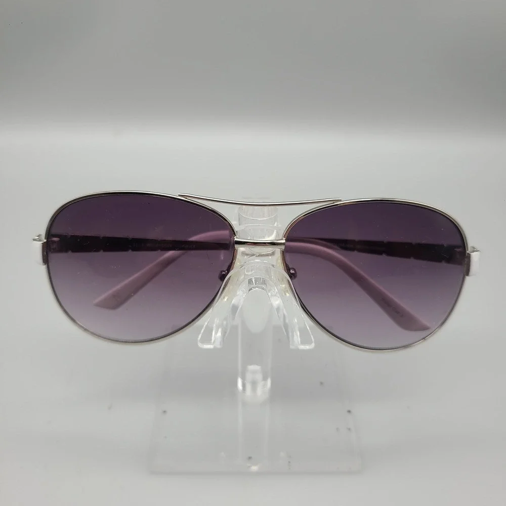 Elle WEL61SG24 Aviator Sunglasses Silver White Purple Gradient Lens 59-14-133